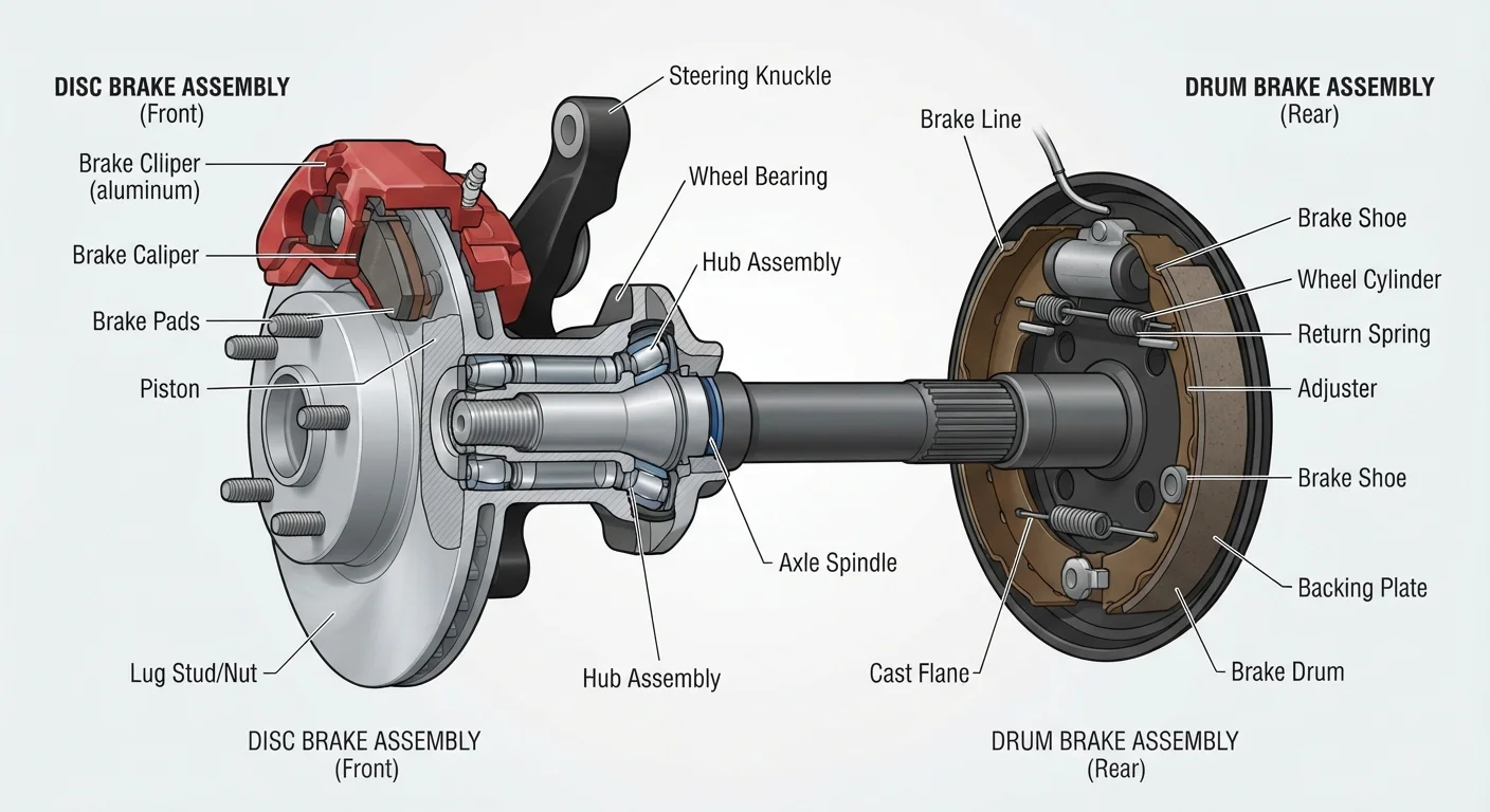 Disc Brakes vs Drum Brakes: Why Most Modern Cars Use a Combination