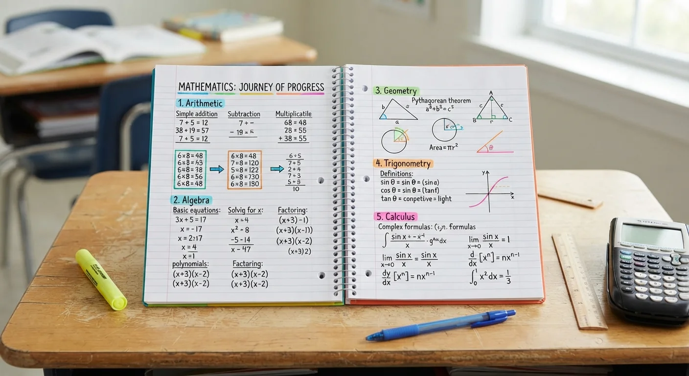 From Arithmetic to Calculus: How School Maths Builds on Itself Year by Year